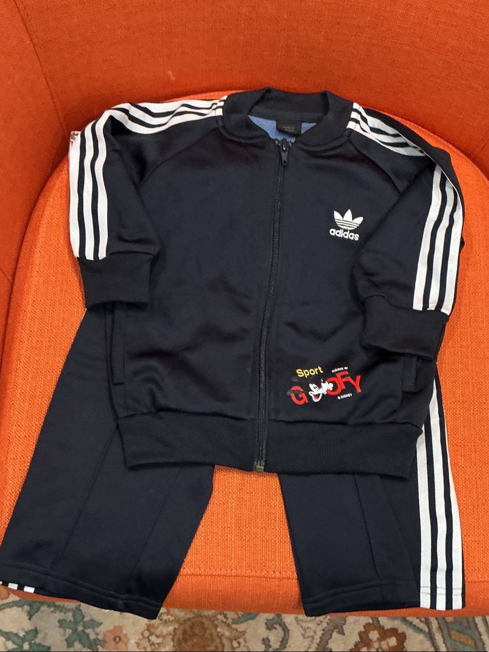 adidas Navy and White Kids Sweatpants & Joggers Set